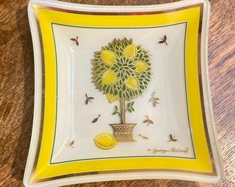 Georges Briard Lemon Tree Glass Plate Mid Century Kitchen Decor Dish MCM