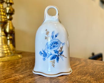 Hutschenreuther Bell Blue and White Floral The Danbury Mint Decor Germany No Box