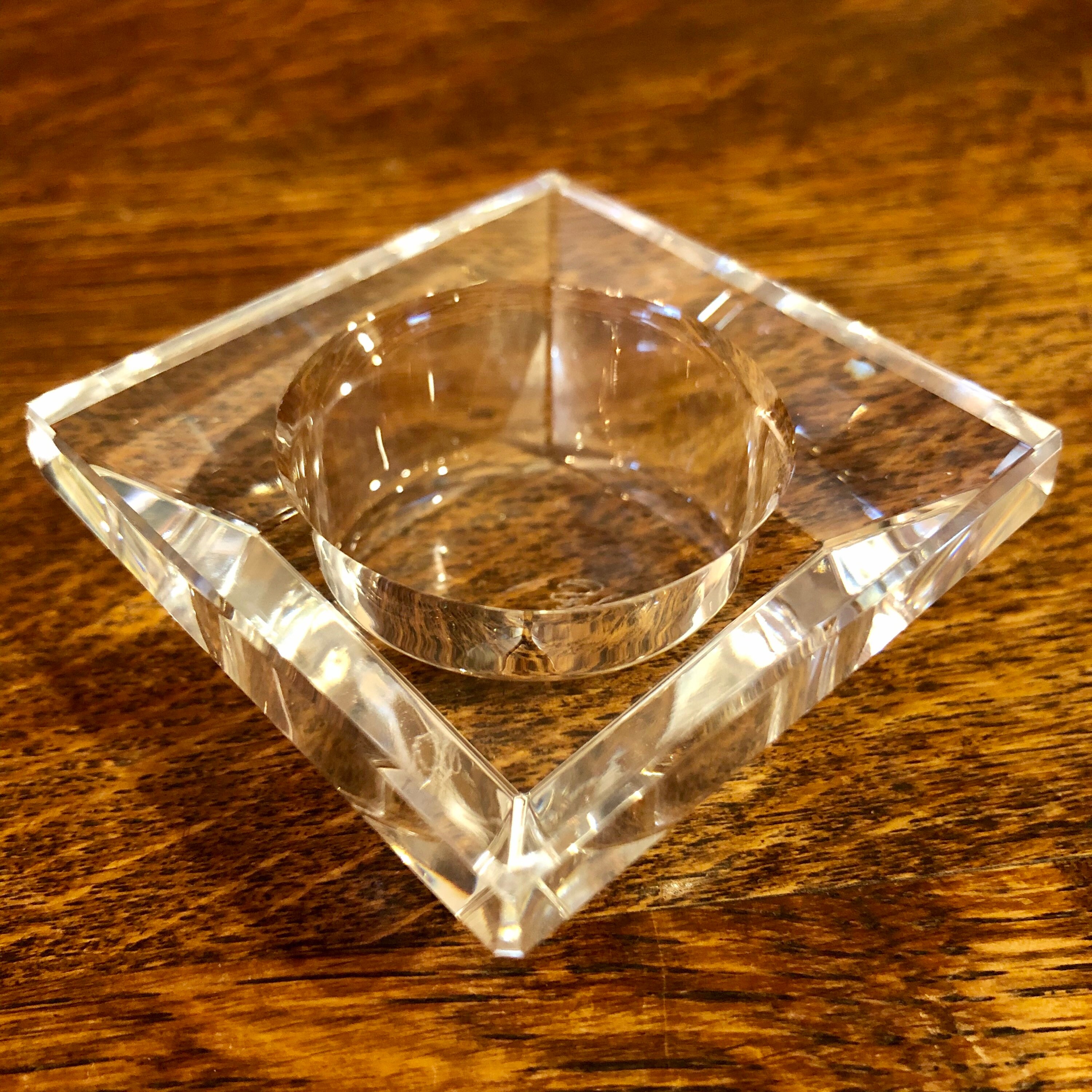 Vintage Glass Candle Holder Oleg Cassini Crystal Votive Clear 