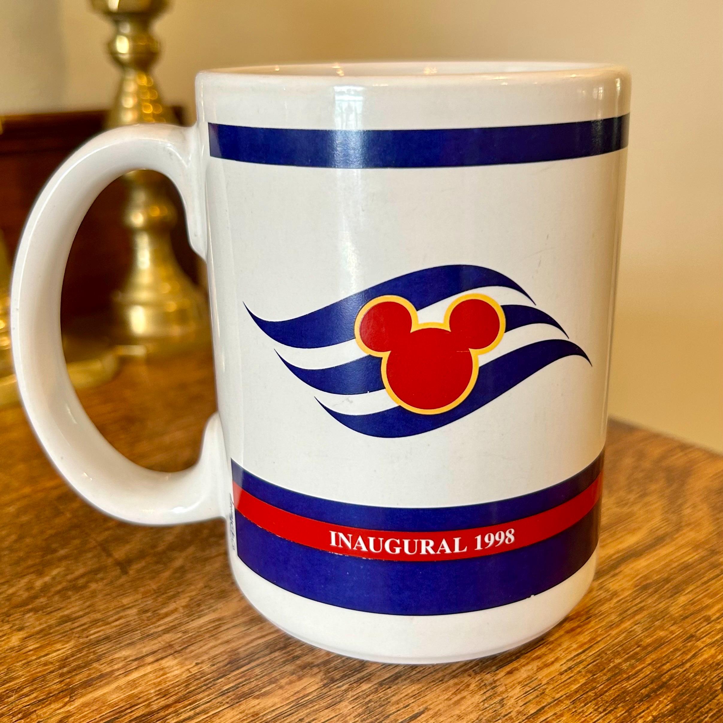 Disney Cruise Line Souvenir Coffee Mug Vintage 1998 Inaugural
