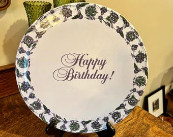 Avon Happy Birthday Cake Plate President's Club Vintage Kitchen Dining Serving Decor