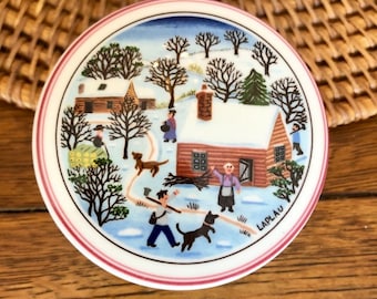 Villeroy & Boch Winter Log Cabin Trinket Box: Laplau Vintage Vanity Decor
