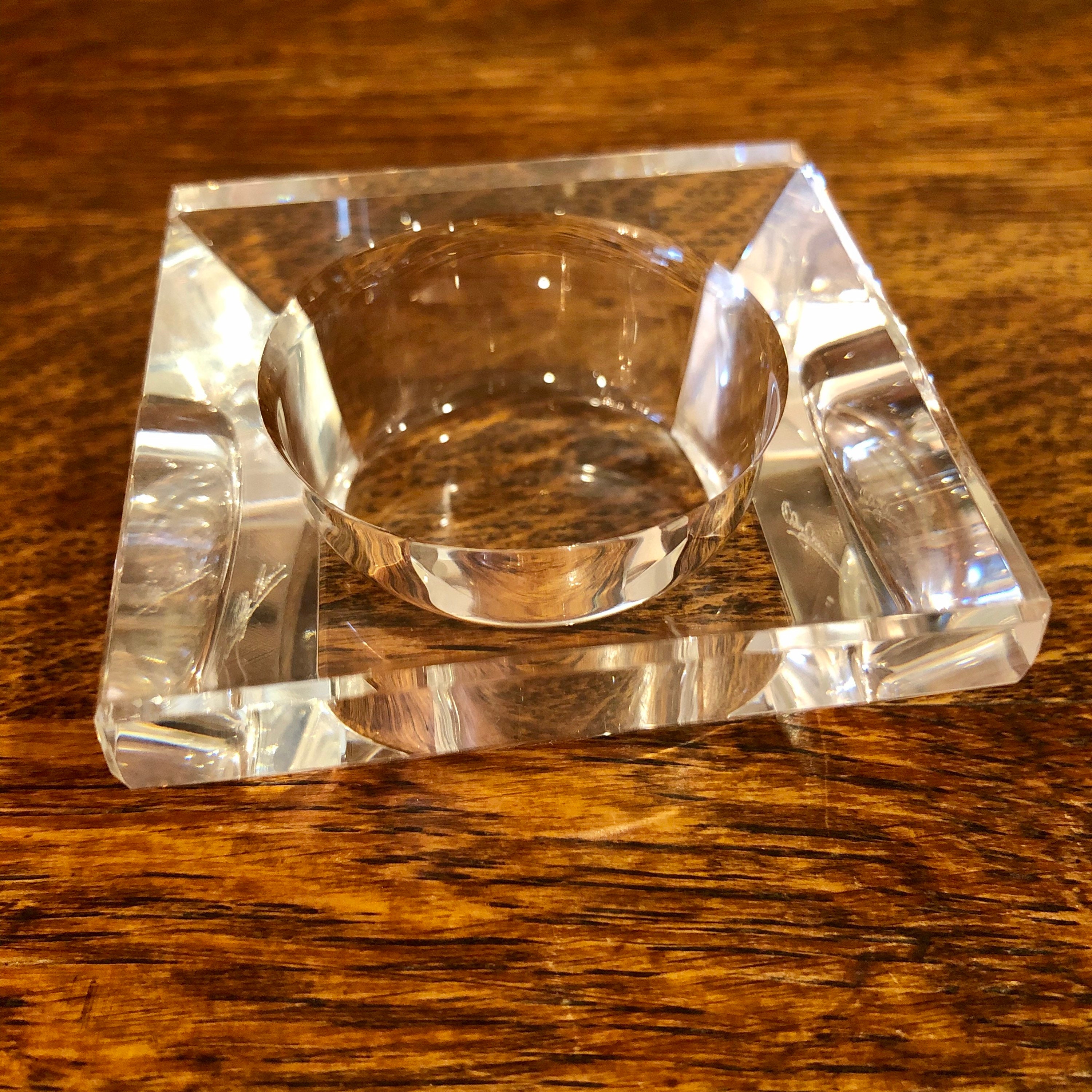 Vintage Glass Candle Holder Oleg Cassini Crystal Votive Clear Etsy