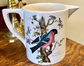 Portmeirion Kingfisher Bullfinch Pitcher Jug | Cottage Decor | Bird Watcher Gift | Vintage English Pottery