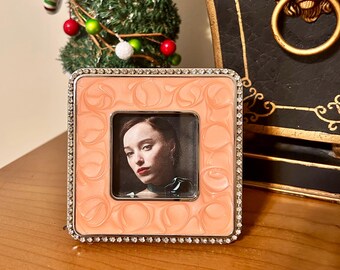 Vintage Sherborne Rhinestone Picture Frame: Pink Crystal Table Decor