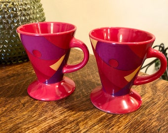 Demitasse Cups Frangelico Liqueur Espresso Mugs Art Deco Style Dining Serving Vintage 1990's Coffee Cups Snack Bar Ideas