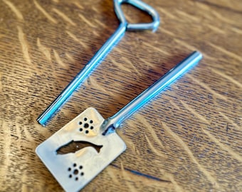 Sardine Tin Opener and Server: Vintage Can Opener England Whimiscal Kitchen Tool