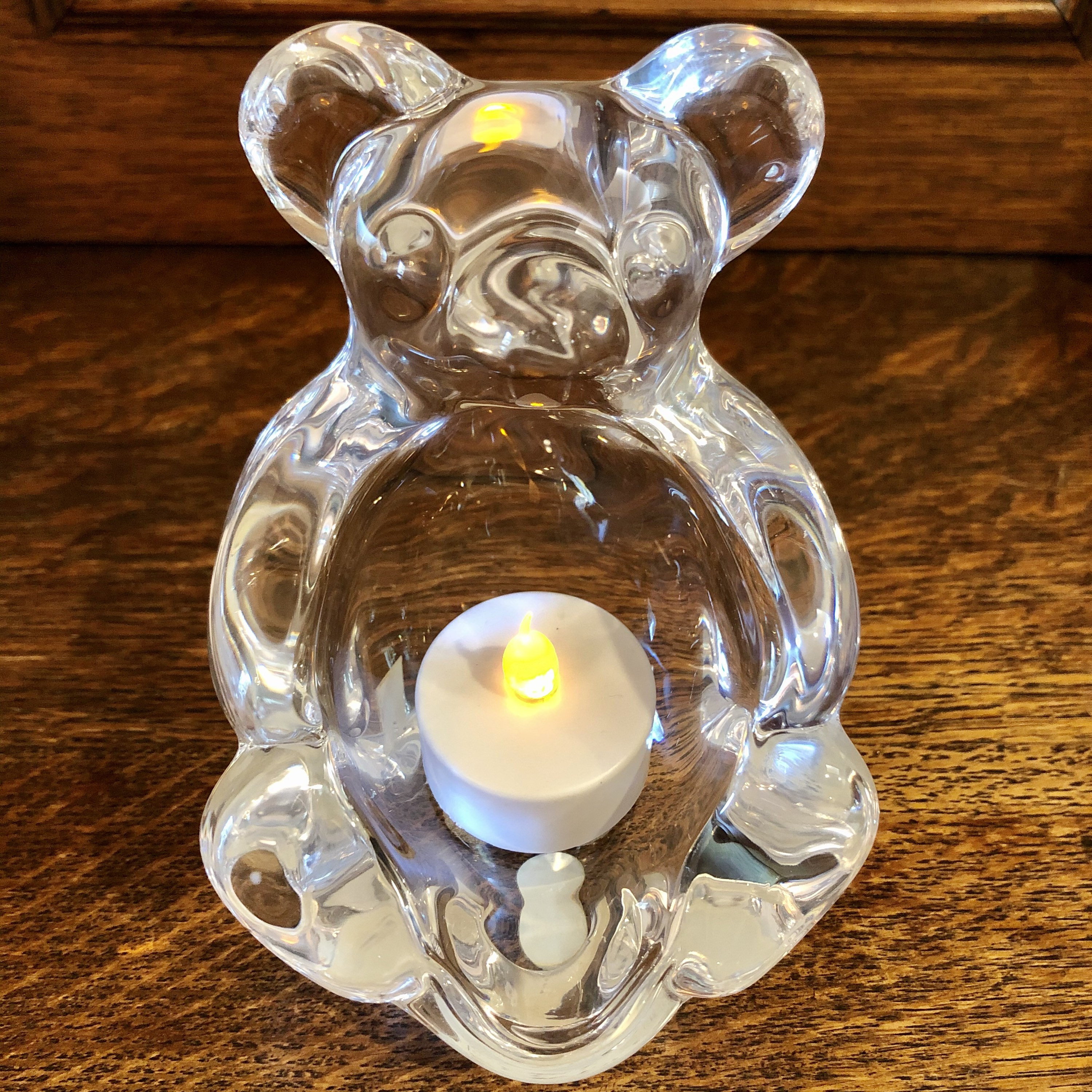 Vintage Vannes France Crystal Bear Bowl: Mid-century Art Glass