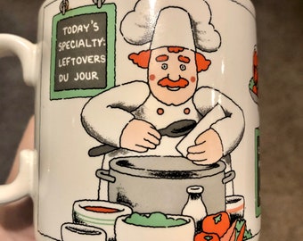 Vintage 'Kiss the Cook' Coffee Mug: 1985 American Greetings Stoneware