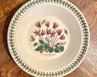 Vintage Portmeirion Botanic Garden Rim Soup Bowl: Cyclamen Repandum