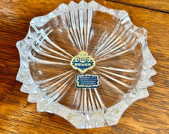 Vintage Beyer Lead Crystal Ashtray - West Germany Mid-Century