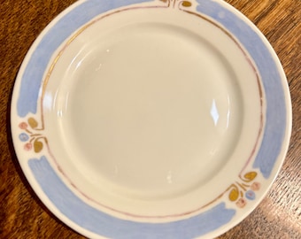Vintage Art Nouveau Bread Plate: Bohemia Czechoslovakia Hand Painted Decor