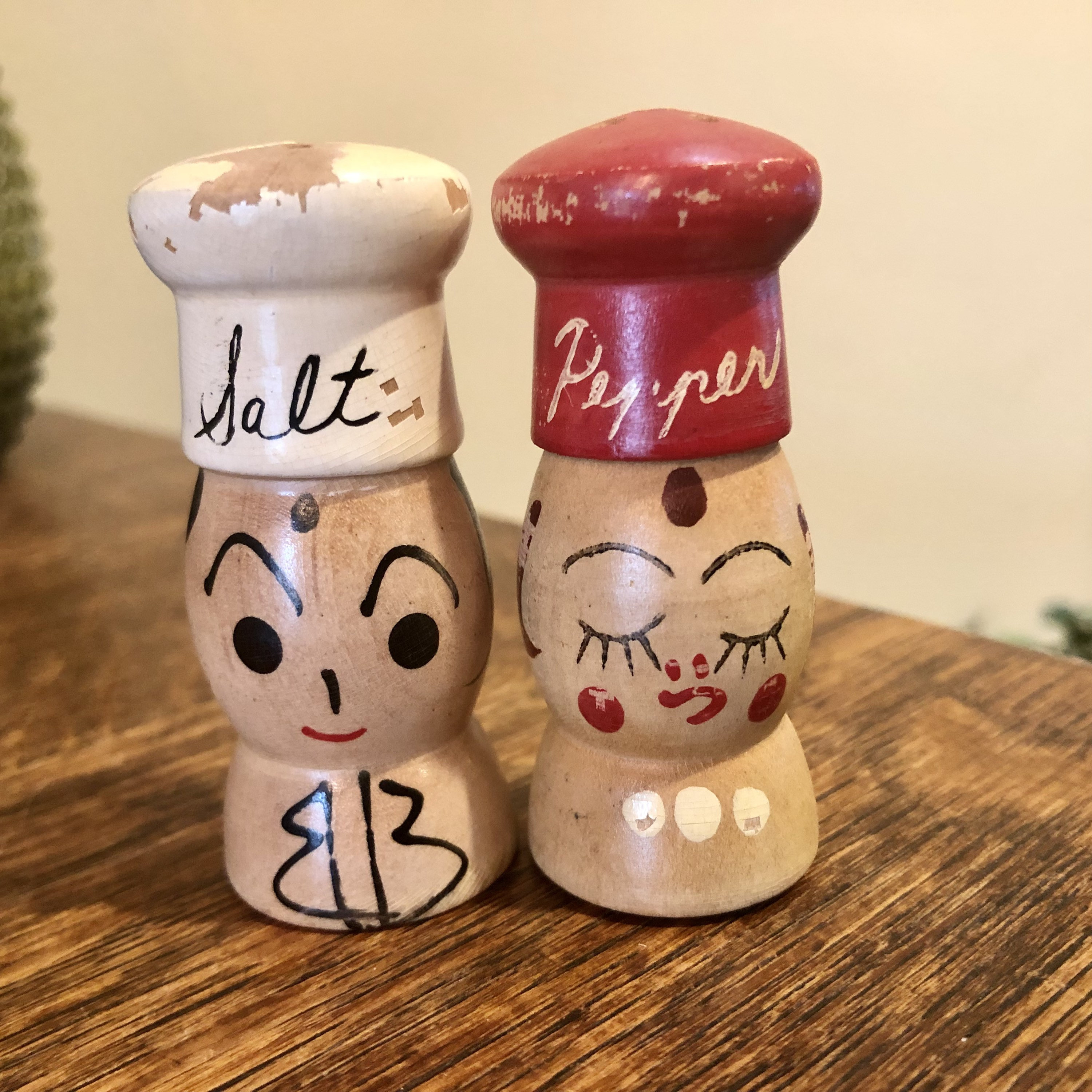 vintage】酔っぱらいのソルト＆ペッパーセット 置物 上等な
