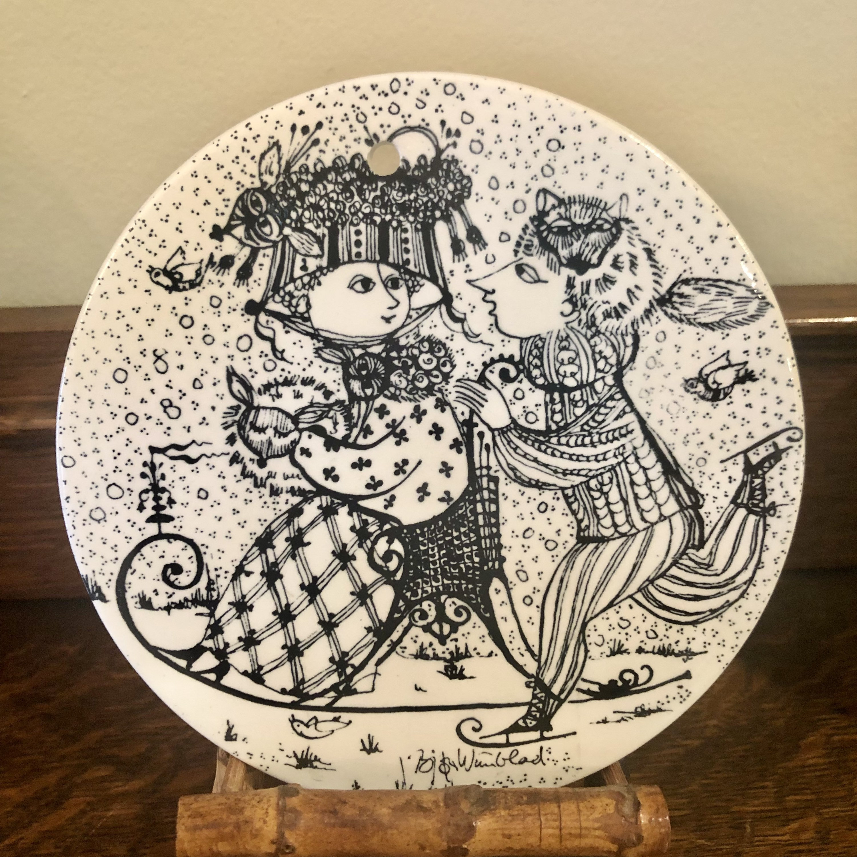 Bjorn Wiinblad Nymolle Denmark Wall Plaque: Mid-century Modern