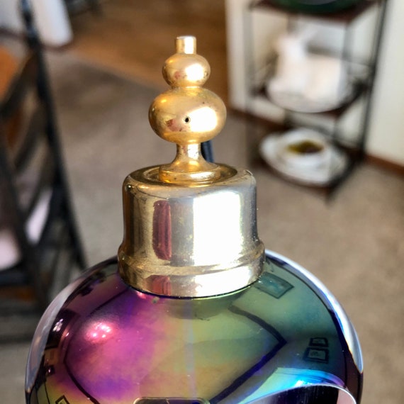 Carnival Glass Perfume Bottle Atomizer Vintage Ir… - image 10