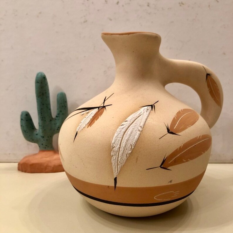Vintage Water Jug by Buck Skin 1986 Southwestern Decor Desert Pueblo Pottery