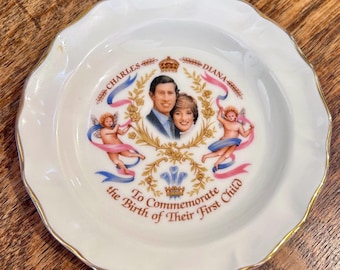 Trinket Dish Prince William Royal Birth England 1982 Duchess Bone China Prince of Wales