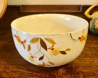 Vintage Kitchen Hall China Autumn Leaf Mixing Bowl 6" 1 Quart Radiance Serving Dining Decor Superior Quality Kitchenware Mid Century