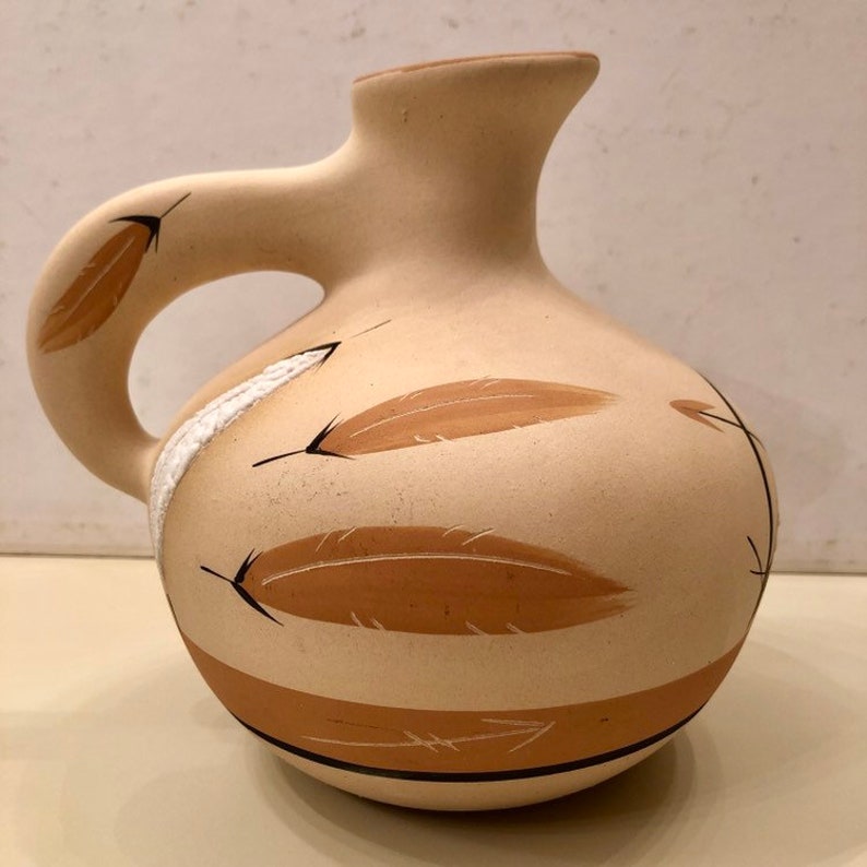 Vintage Water Jug by Buck Skin 1986 Southwestern Decor Desert Pueblo Pottery