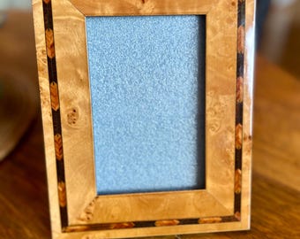 Inlaid Wooden Burlwood Style Photo Frame: Tabletop Picture Frame Studio Eighty Four