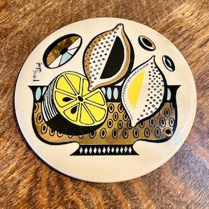Vintage Mid Century Georges Briard Cheese Tray Citrus Bowl Round Kitchen Decor MCM