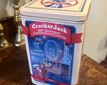 Vintage Cracker Jack 100th Anniversary Tin: 1993 Commemorative Canister
