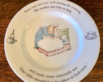 Wedgwood Peter Rabbit Bread & Butter Plate Vintage 1980's Kid Baby Nursery Decor England Collectibles Children's Room Accent Tea Party