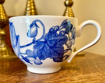 Portmeirion Harvest Blue Traditional Footed Cup: Kitchen Dining Serving Decor England 1990s