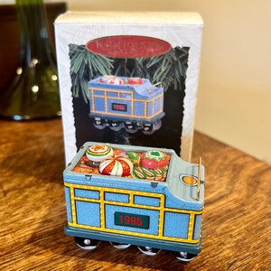Hallmark Train Christmas Ornament Yuletide Central Vintage 1995 Metal Railroad Hanging Holiday Decor