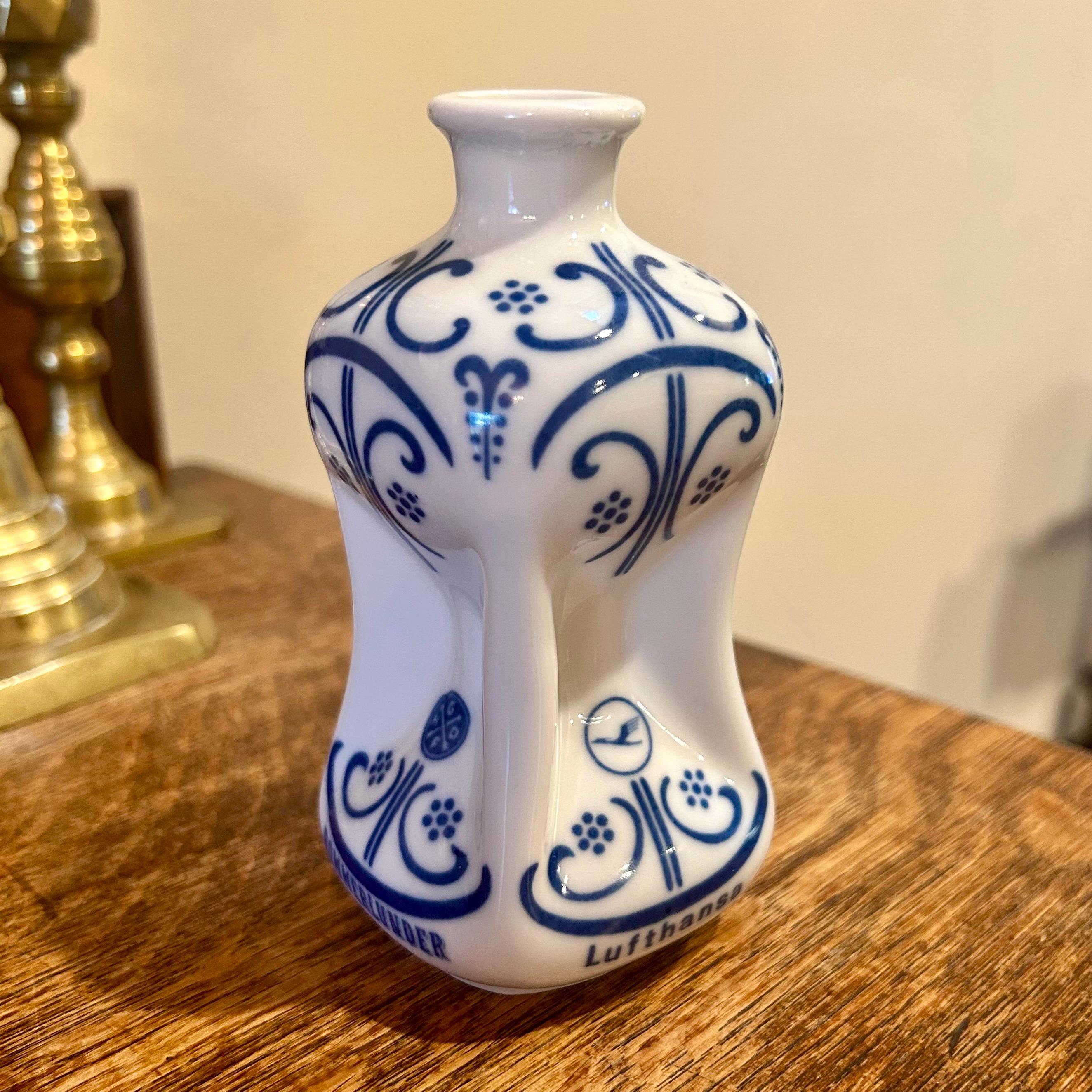 Liquor Bottle Lufthansa Bommerlunder Small Ceramic Bavaria Empty