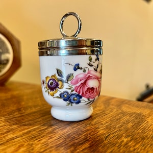 Royal Worcester Egg Coddler Standard Size Bournemouth Rose Pattern Vintage England Serving Kitchen Dining
