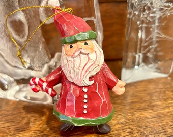 Santa Claus Ornament Christmas Holiday Decor Tree Trimming Candy Cane Wreath Accessory