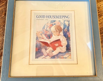 Impression d'art encadrée Good Housekeeping, couverture 1920, tenture murale, décoration d'intérieur, chambre de bébé, enfant