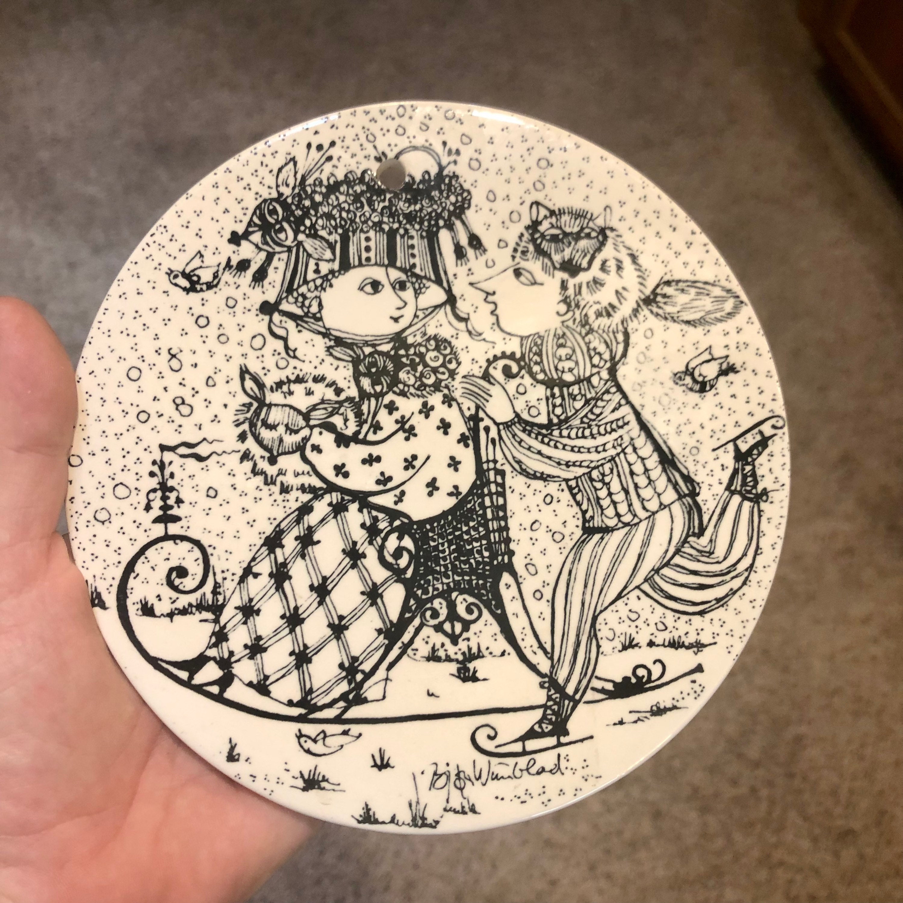 Bjorn Wiinblad Nymolle Denmark Wall Plaque: Mid-century Modern