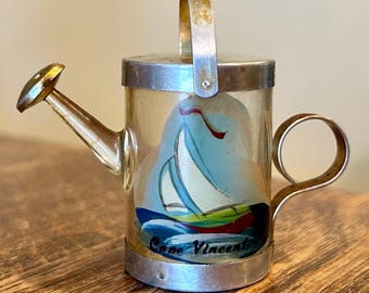 Vintage Cape Vincent NY Souvenir Watering Can Salt Pepper Shaker