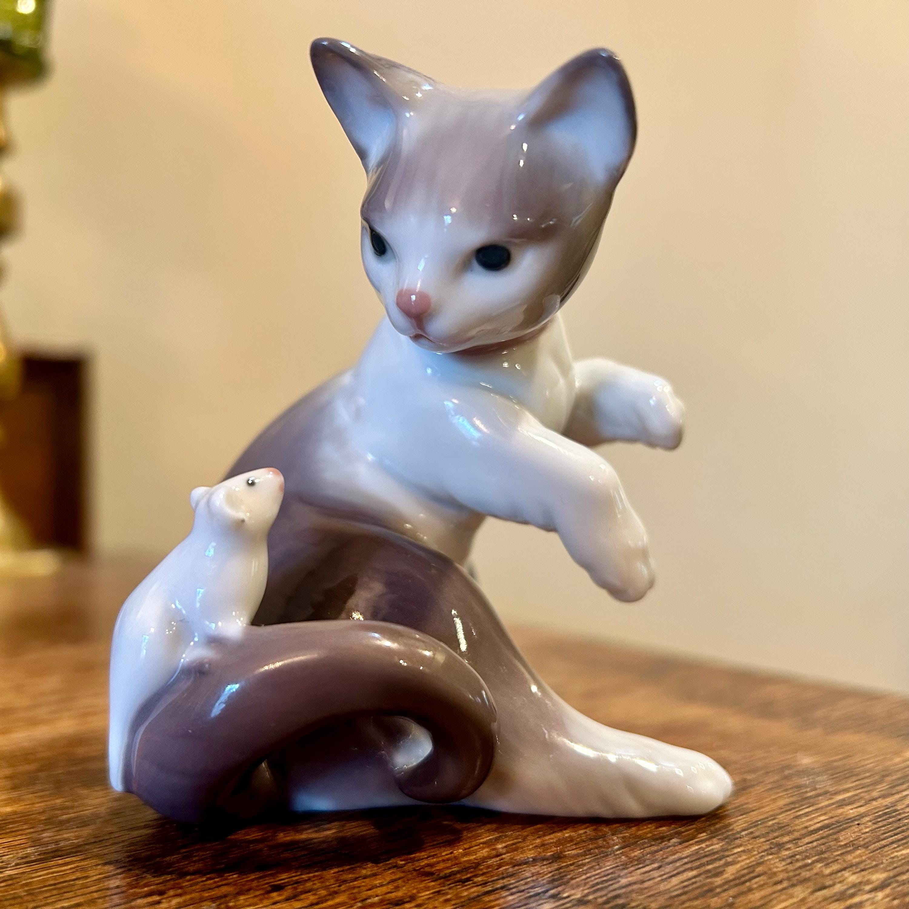 Lladro Cat Figurine - Etsy