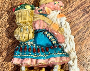 Ornement de lutin de Noël vintage : décoration d'arbre de Noël en céramique
