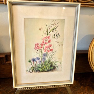 Floral Framed Wall Art Print Cottagecore Decor by Marianne Schneegans Flowers Garden Wall Art Hanging Home Decor