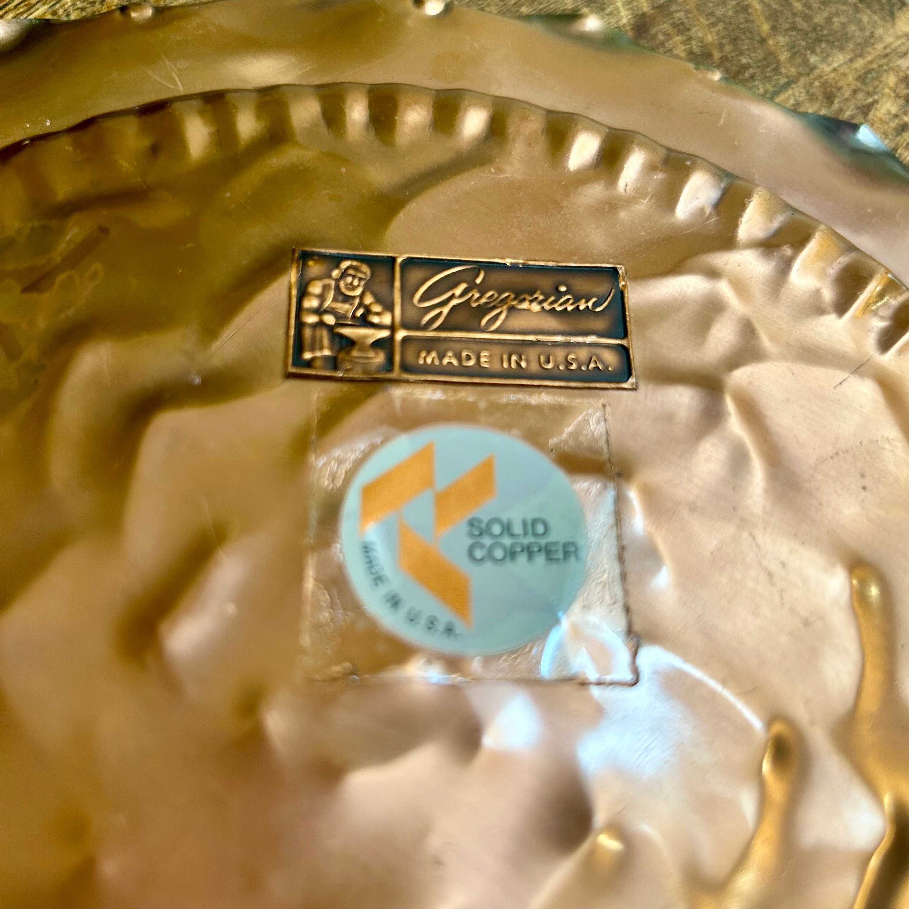 Gregorian Copper Platter Round Wall Hanging Solid Copper Plate