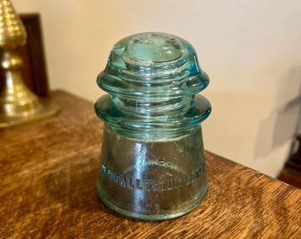 Vintage Industrial Glass Insulator Whitall Tatum No 2 USA Aqua Collectible