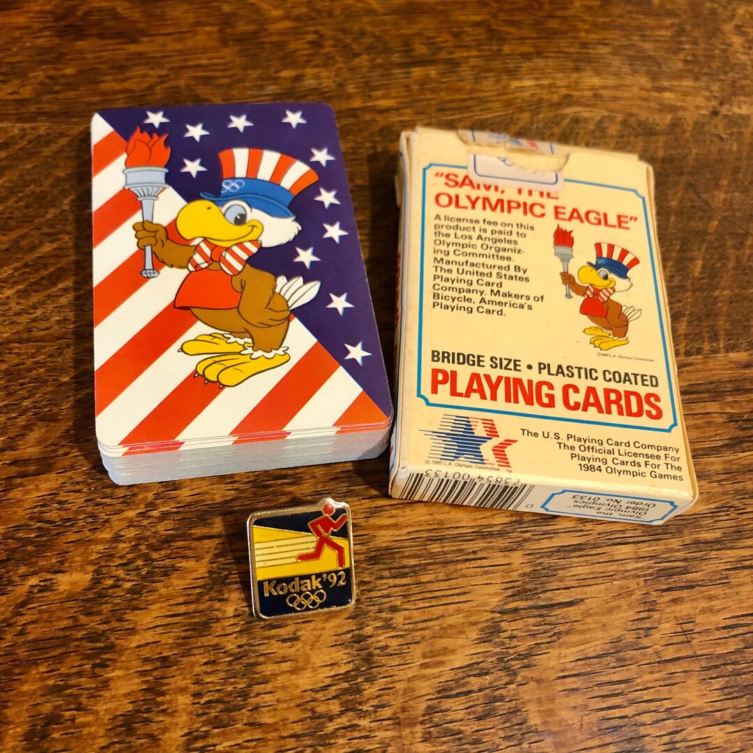 1984 Olympics Sam Eagle Playing Cards & 1992 Kodak Pin - Etsy
