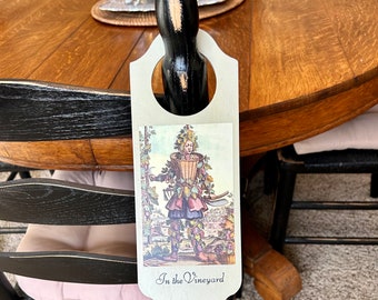 Vintage Wine Lover Door Hanger: Hardenbrook Studio Vineyard Decor