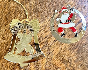 Brass Enamel Ornaments Gloria Duchin: Vintage Holiday Decor