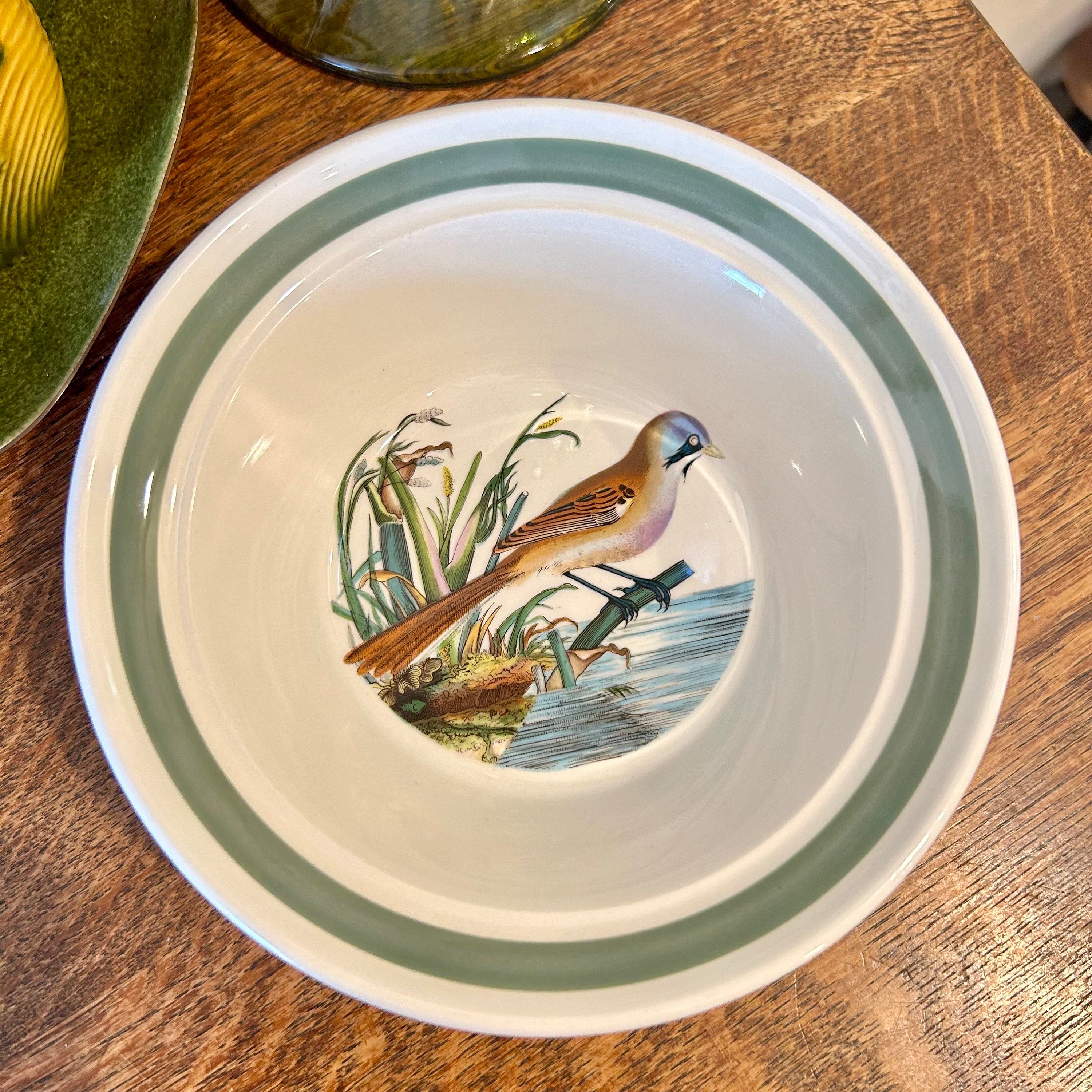 ポートメイリオン イギリスの鳥 シリアルボウル グリーン バンド リム
