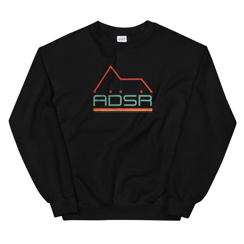 Synthesizer Envelope ADSR Nerd Analog Retro Synth Vintage Sweatshirt