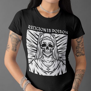 Religion Is Poison Satanic Goth Occult Grunge Unisex-T-Shirt