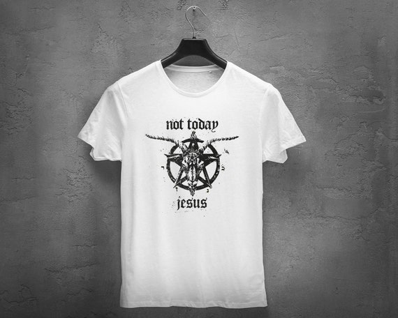 Occult Baphomet Atheist Not Today Jesus Antichrist Satan 666 Etsy