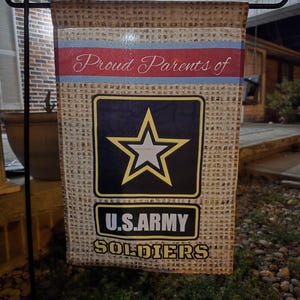 Proud Parent of a U.S. Army Soldier Yard Flag – Military Family Garden Decor – Patriotic Support Sign
