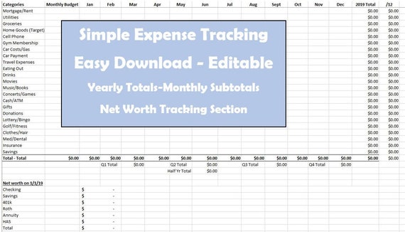 Simple Personal Budget Template from i.etsystatic.com