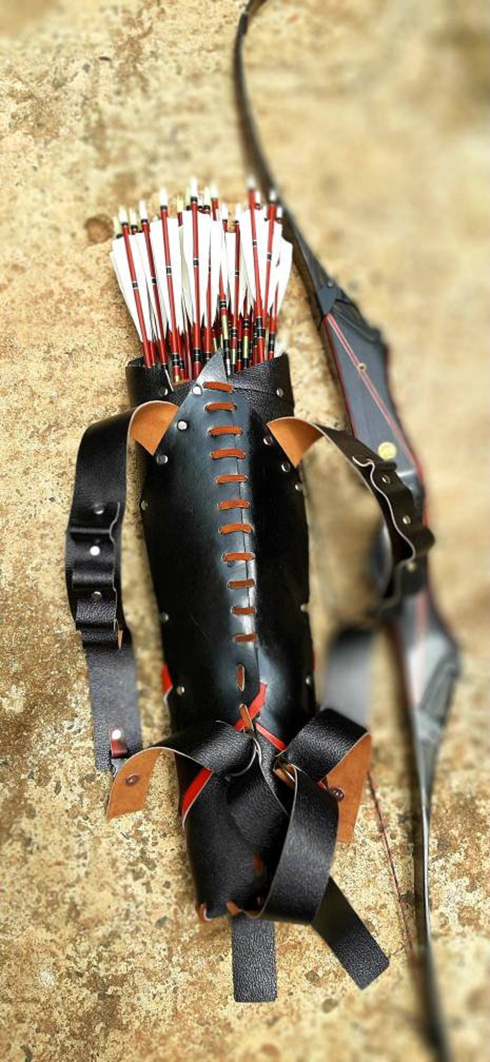 Oliver Queen Quiver Arrow cosplay Red handmade full grain cow Etsy